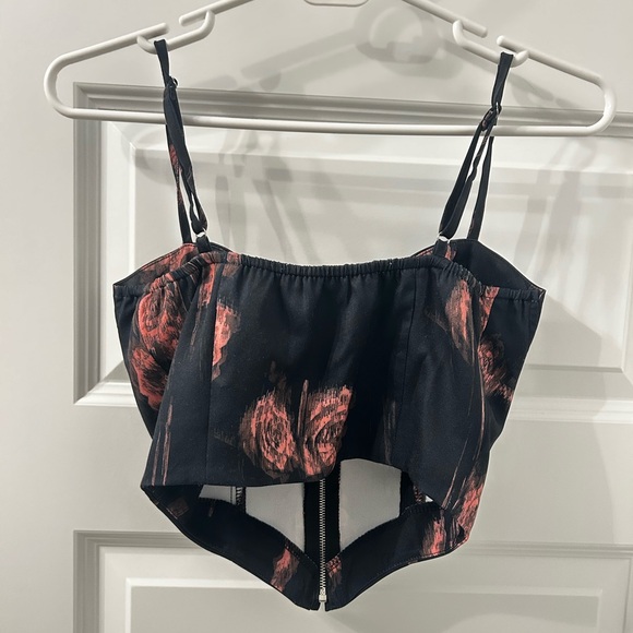 Midnight Rose Zip Up Corset - Picture 2 of 2